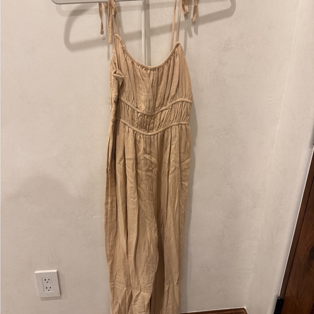 Le Lis Tan Sleeveless Jumpsuit